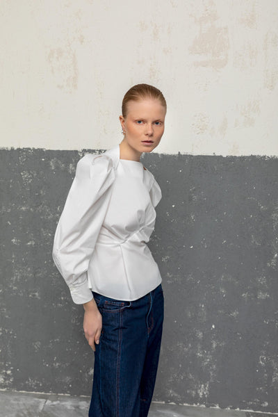 WAIST-HIGHLIGHTED BLOUSE 26W10816