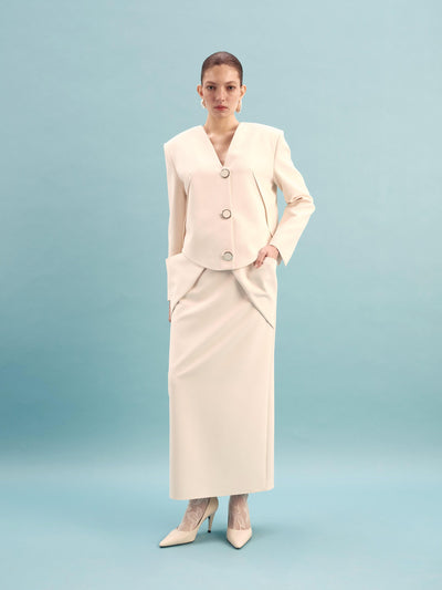 DRAPED DETAIL LONG SKIRT