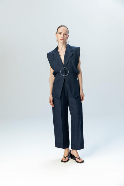 DOUBLE CUFF HIGH WAIST TROUSERS