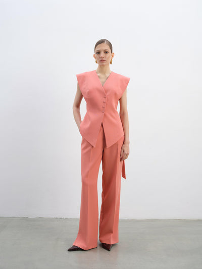 WIDE-LEG STRAIGHT-FIT TROUSERS