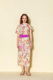 FLORAL PATTERNED LONG DRESS WITH A LOW-COLLOW BACK 24S40474