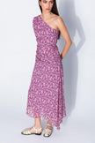 PATTERNED ASYMMETRIC DRESS WITH COLLAR DETAILED 24S40453