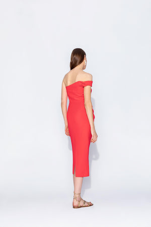 ONE SHOULDER DRESS WITH BACK Slit 24S40402