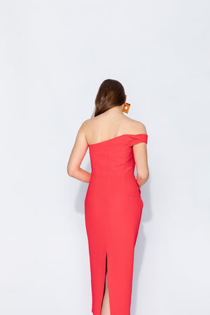 ONE SHOULDER DRESS WITH BACK Slit 24S40402