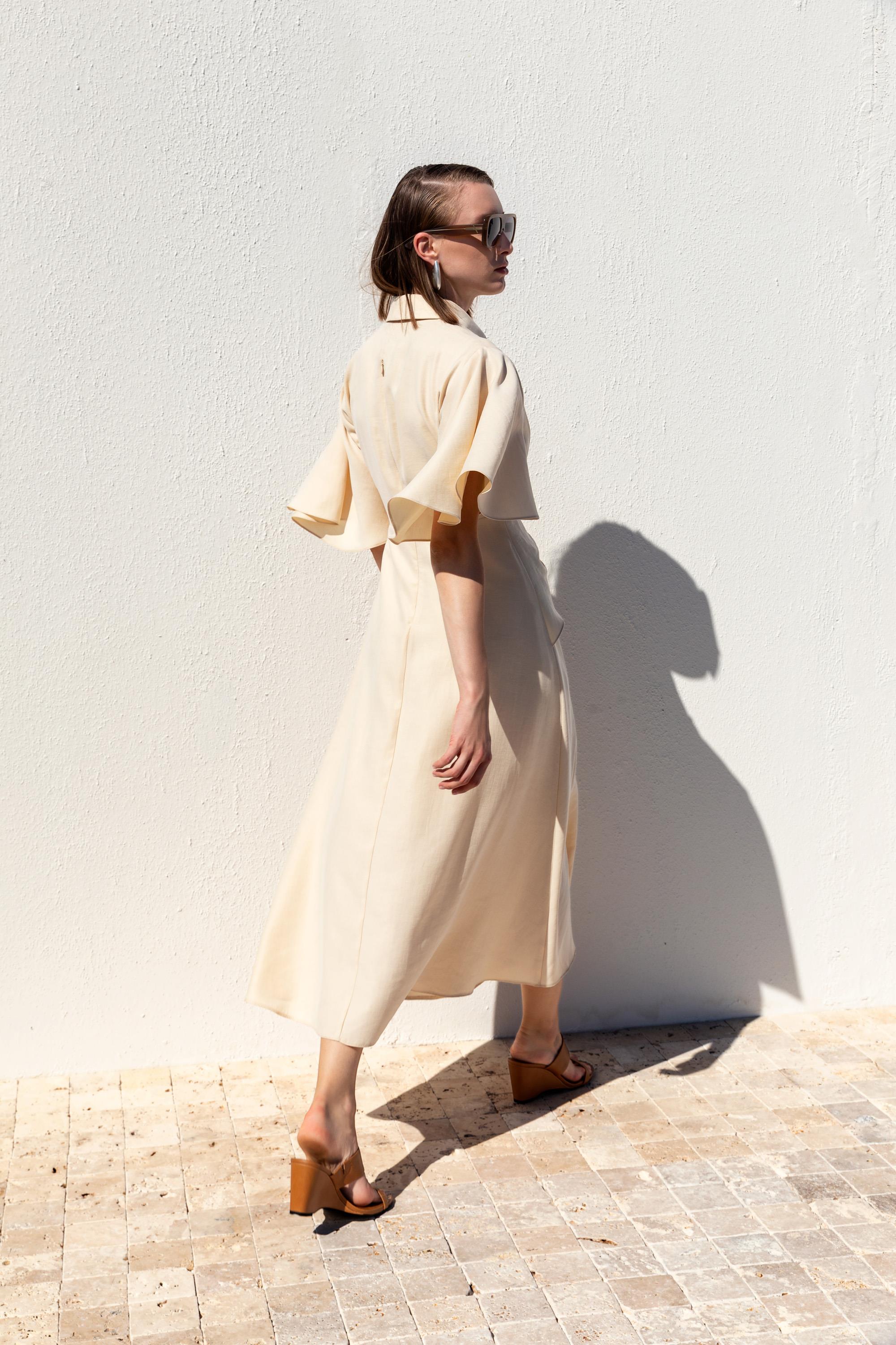 ASYMMETRIC DRAPED MIDI DRESS Kameya ASYMMETRIC DRAPED MIDI DRESS Kameya
