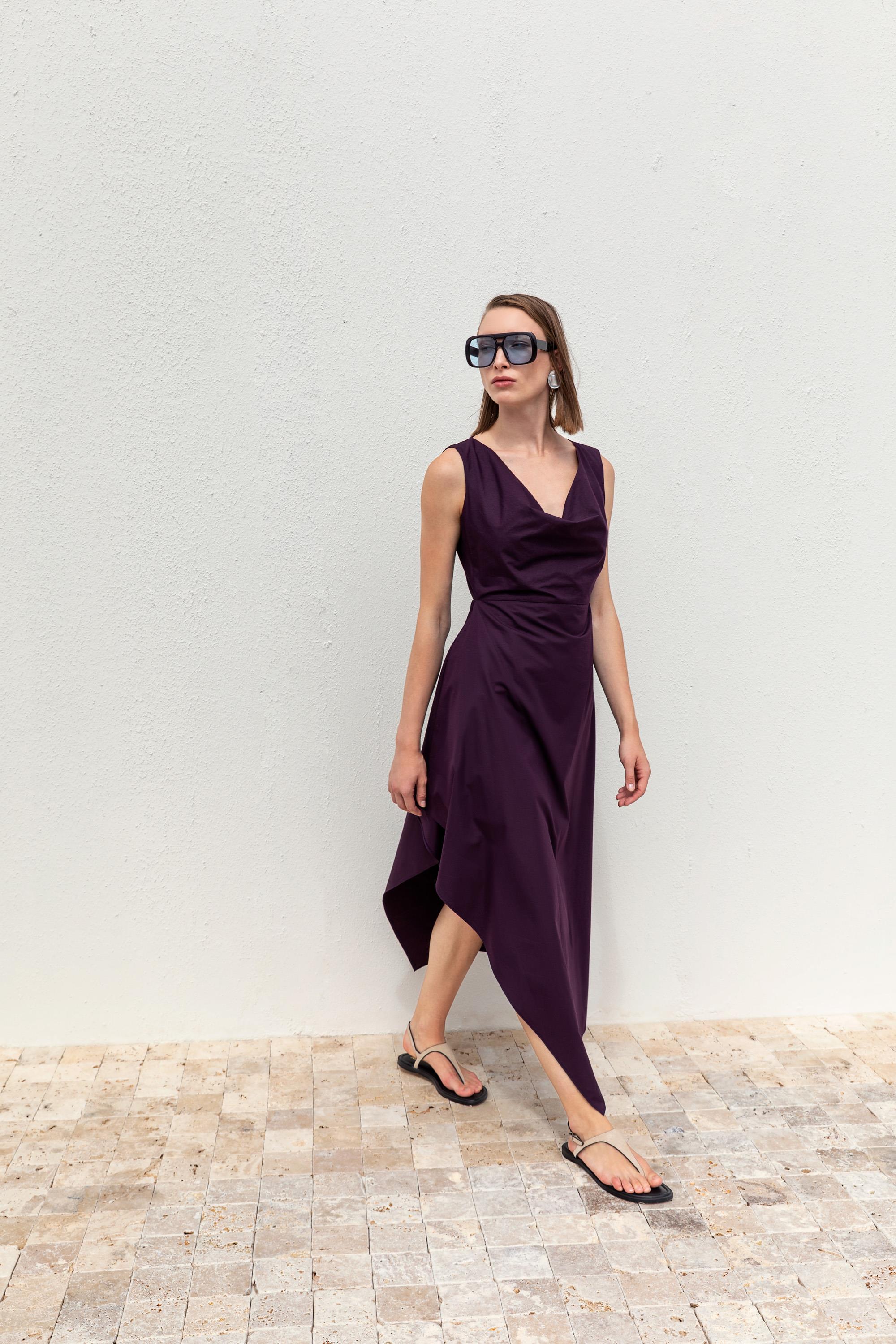 ASYMMETRIC DRAPED DRESS ASYMMETRIC DRAPED DRESS