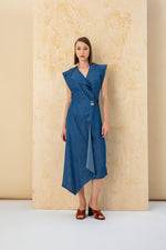 ASYMMETRICAL CUT MIDI DRESS