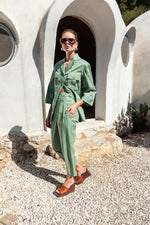 ASYMMETRICALLY STRIPED CARROT CUT PANTS