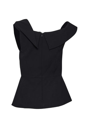 ASYMMETRIC COLLAR DOUBLE-BREASTED BLOUSE 24S10416