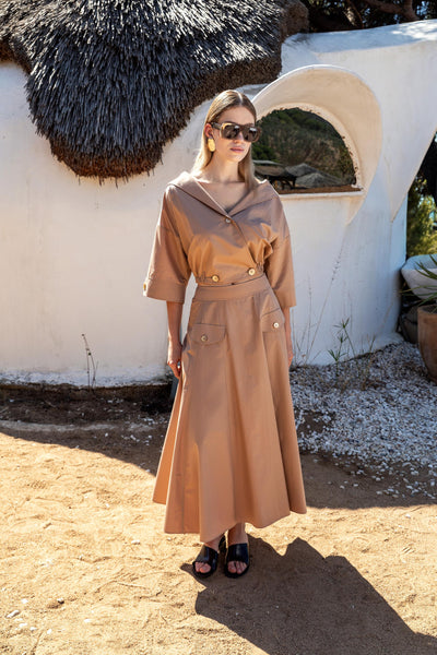 A-LINE SKIRT WITH POCKET DETAIL