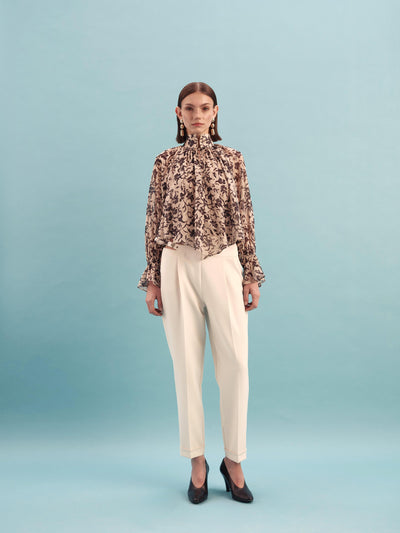 FLORAL GATHERED BLOUSE