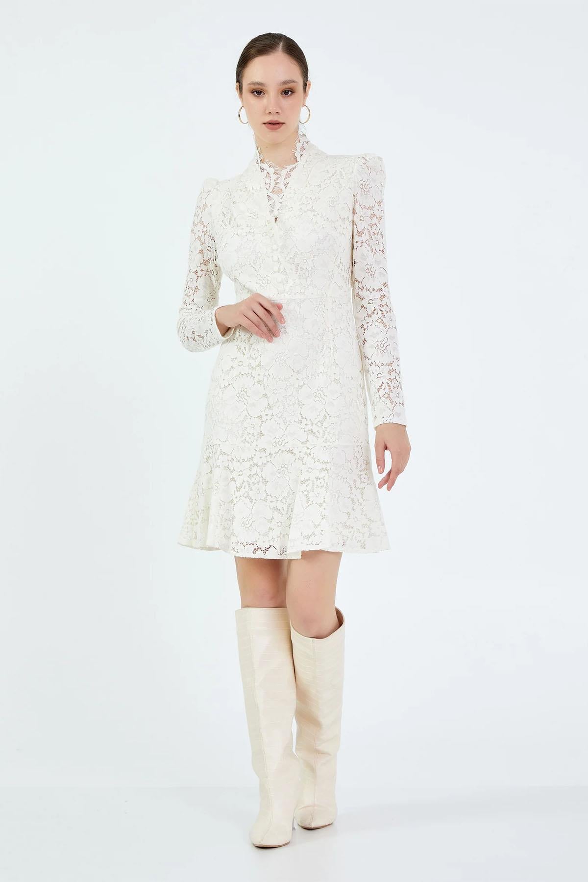 LACE EMBROIDERED DRESS MINI 25W40662