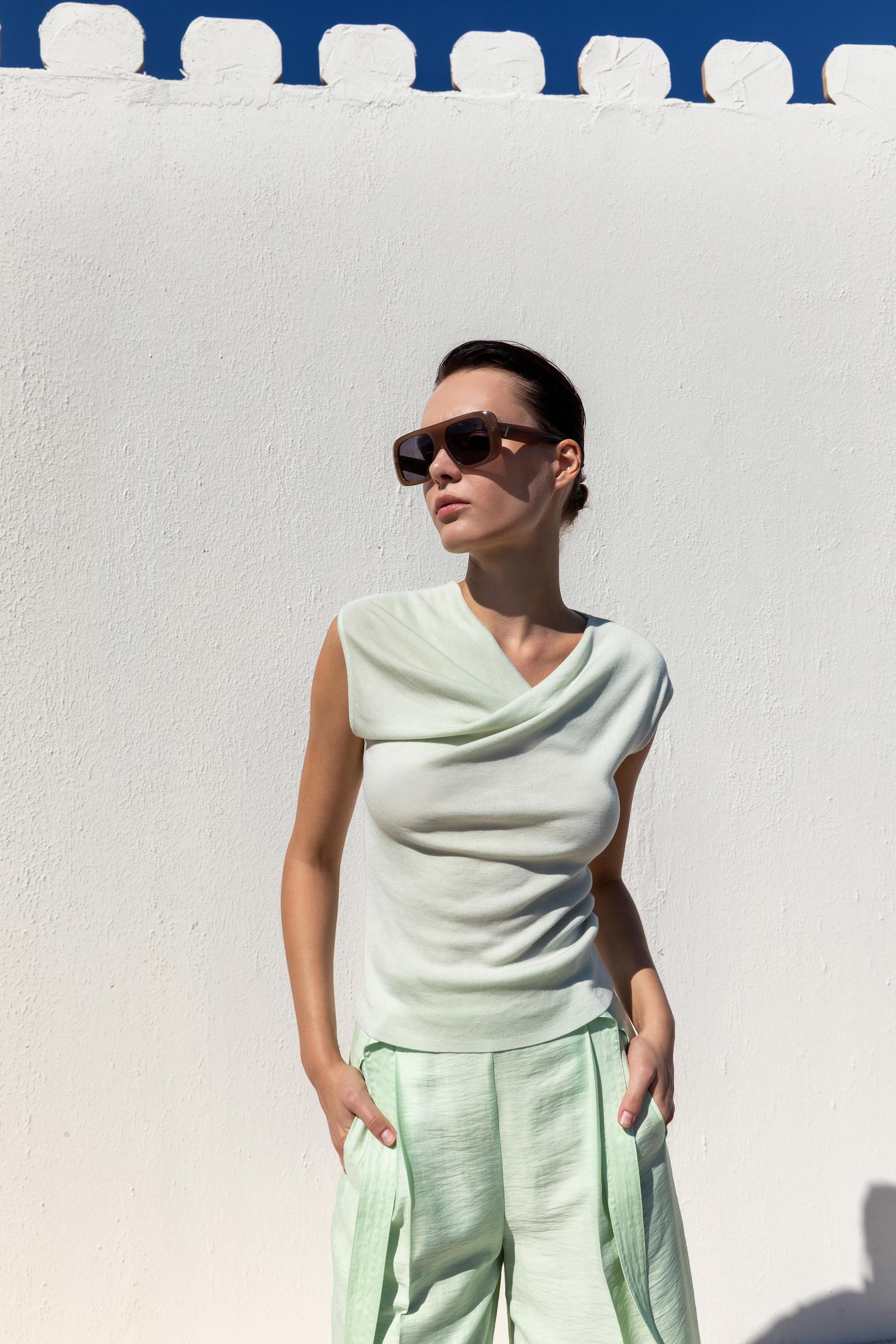 Cowl Neck Knit Blouse