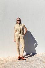 PATTERNED CARROT CUT PANTS