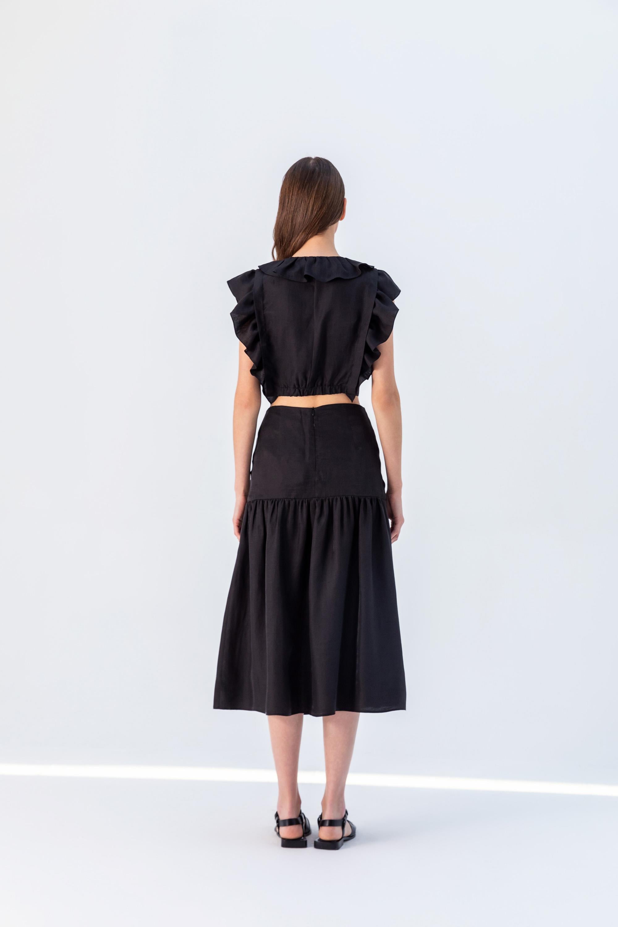 DRAPE DETAIL BUTTONED SKIRT 24S30418