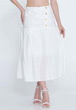 DRAPE DETAIL BUTTONED SKIRT 24S30418