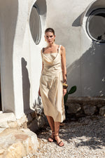 DRAPED MIDI DRESS