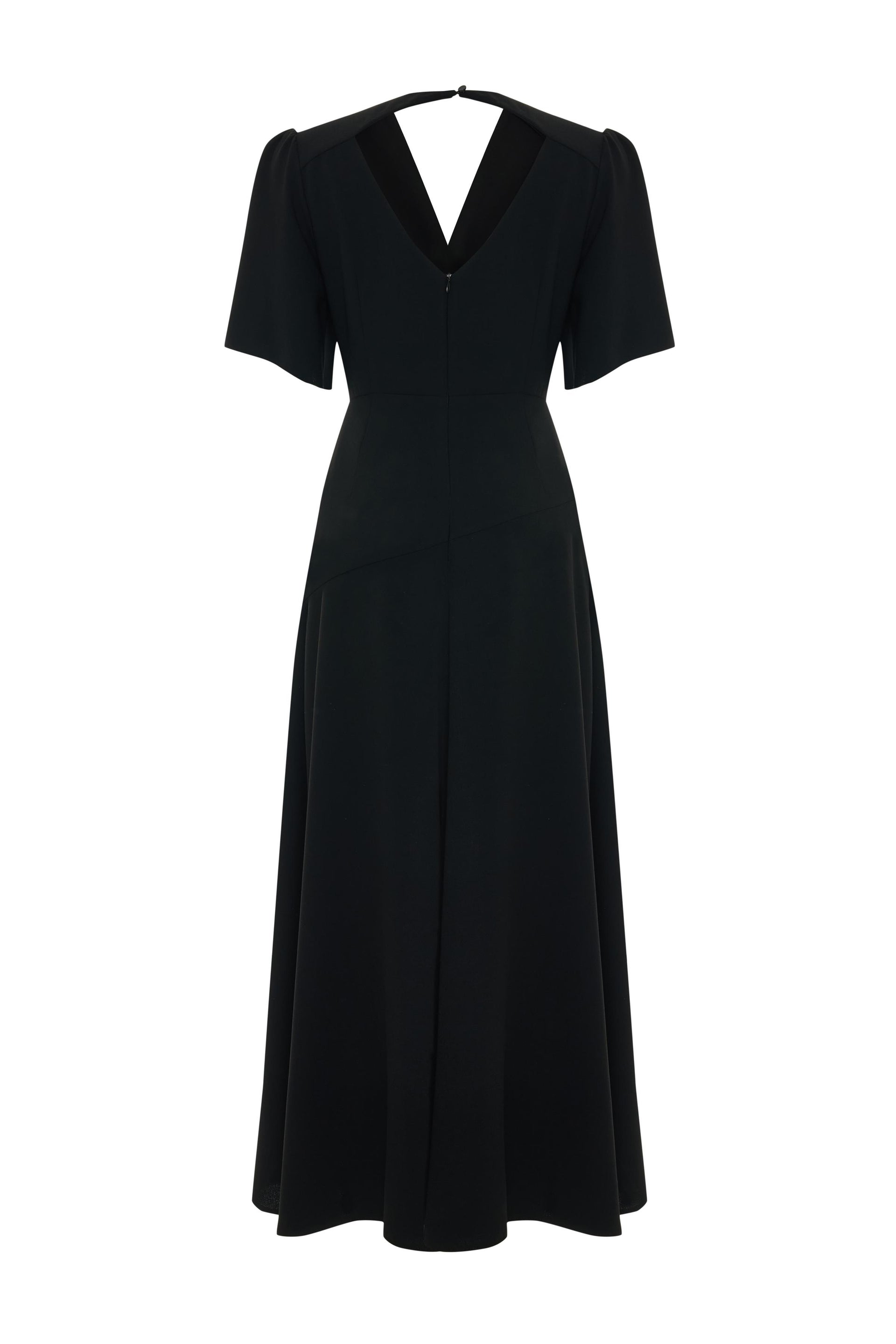 black v neck maxi dress with sleeves Long Sleeve Plunge V Neck Draped Maxi Dress