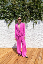 BUTTONED WIDE-LEG TROUSERS