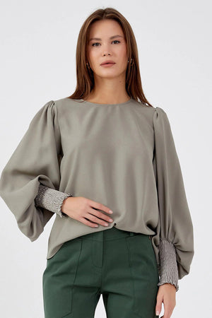 ELASTIC BALLOON SLEEVE BLOUSE 25W10620