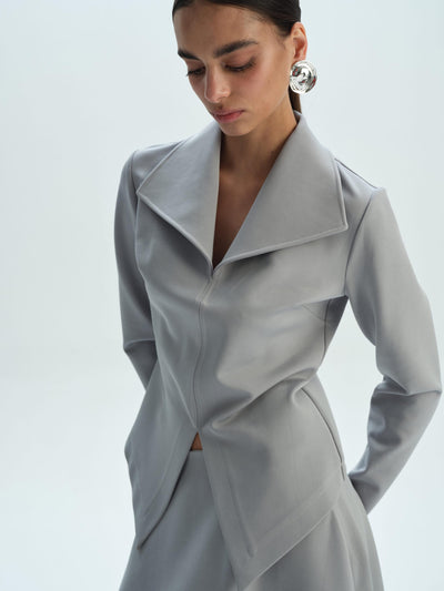 WIDE COLLAR STITCH DETAIL BLOUSE