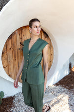 GOLD BUTTONED TEXTURED VEST