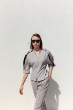 LAYERED ZIPPERED BLOUSE