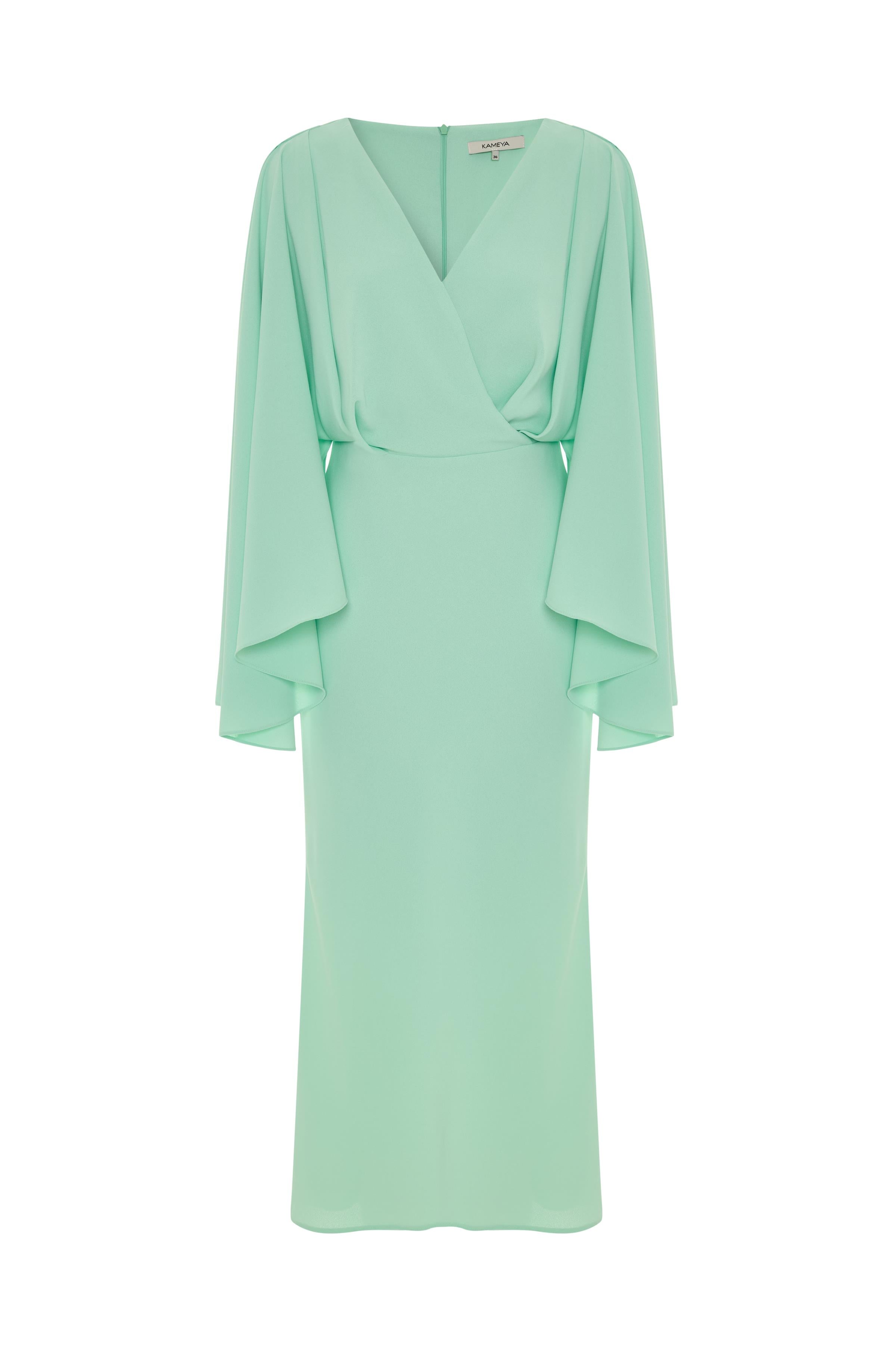 WRAP NECK MIDI DRESS Kameya WRAP NECK MIDI DRESS Kameya