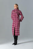 HOT CHECK PATTERN STAND-UP COLLAR BLOUSE 25W10636