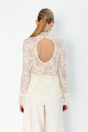 BACK OPEN LACE BLOUSE 25W10641