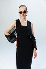 MIDI DRESS WITH TULLE DETAILS