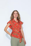 LEAF PATTERN BELT BLOUSE 24S10456