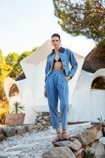 HIGH WAISTED DENIM PANTS