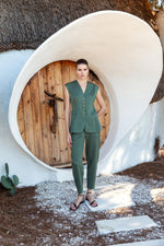 HIGH-WAISTED TEXTURED PANTS